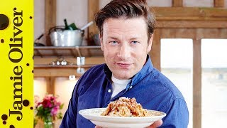 Veggie Spaghetti Bolognese  Super Food Family Classics  Jamie Oliver [upl. by Solenne]