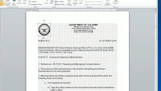 How To Write An Army Memo IAW AR 2550 [upl. by Harv]