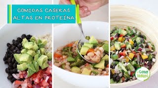 COMIDAS CASERAS ALTAS EN PROTEÃNA  Comer Vegano [upl. by Waugh521]