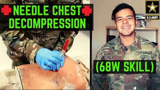 Needle Chest Decompression NCD  68W Combat Medic AIT Skills Validation [upl. by Elac]