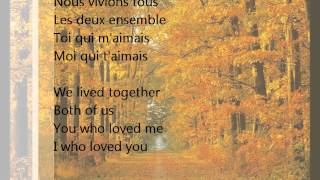 Andrea Bocelli  Les feuilles mortes with FrenchEnglish lyrics [upl. by Notrub173]