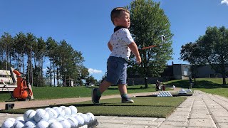 Toddler from Sudbury wins international golf swing competition [upl. by Enialb346]