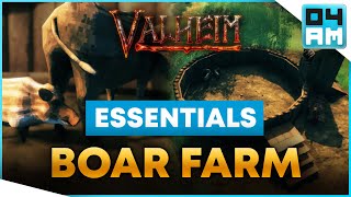 EASY BOAR FARM  Tame amp Breed Boars Guide in Valheim Essentials [upl. by Natsud]