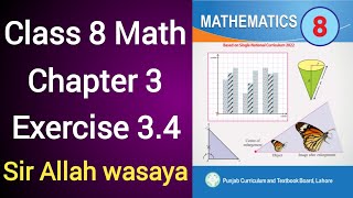 Class 8 Math New Book Chapter 3 Exercise 34  Class 8 Math New Book Unit 3 Exercise 34 [upl. by Yajet]