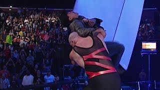 Kane chokeslams Eric Bischoff off the stage [upl. by Arriec]