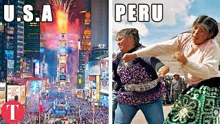 10 STRANGEST New Years Traditions From Around The World [upl. by Bunder]