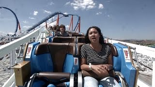 Twisted Colossus at Six Flags Magic Mountain Rider POV RAW Footage [upl. by Wolfgram]