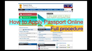 Passport apply online Full procedure with details How to apply passport online [upl. by Dwane]