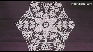 Crochet motif patterns Crochet motif tablecloth Part 2 [upl. by Hutt]