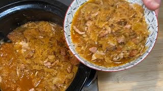 Polish Bigos in slow cooker recipe sauerkraut [upl. by Imoan997]