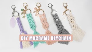 DIY Tutorial l How to make Macrame Keychains  5 Easy Beautiful Patterns [upl. by Couchman]