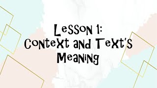 CONTEXT AND TEXTS MEANING [upl. by Ecnatsnok]