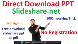 How to Download PPT from Slideshare for Free 100 working Trick [upl. by Yltsew]