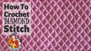 How To Crochet Diamond Waffle Stitch [upl. by Francene]