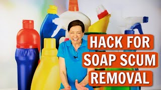 Hack for Soap Scum Removal  Remove Soap Scum Like a Pro [upl. by Aerbua]