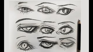 10 Formas de Dibujar Ojos  Fácil y Rápido [upl. by Itagaki802]