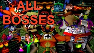 Crash Bandicoot 1 2 and 3  ALL Bosses No Damage [upl. by Bronez505]