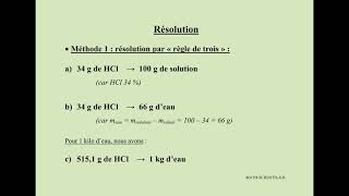 Calculer la molalité dune solution  Exercice 1 [upl. by Rabi]