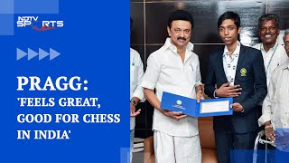 Indian Chess Prodigy Praggnanandhaa Meets Tamin Nadu CM MK Stalin  The News [upl. by Orvie]