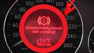 Error Reduced braking power Start engine  Mercedes W211 W219 Service brake visit workshop [upl. by Mcevoy269]