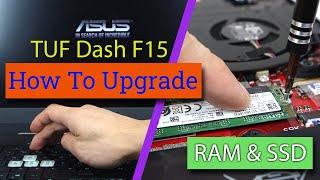 How to InstallUpgrade RAM and m2 SSD in ASUS TUF Dash F15 Gaming Laptop NVMe only [upl. by Audy]