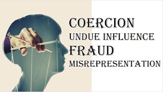 Coercion Undue Influence Fraud Misrepresentation  Indian Contract Act 1872  Law Guru [upl. by Anestassia]