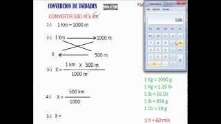 CONVERSIÓN DE UNIDADES CON LA REGLA DE TRES [upl. by Worl]