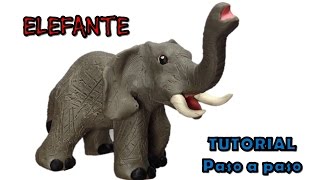 Como hacer un elefante de plastilina  How to make a clay elephant [upl. by Lebar]