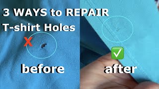 Sewing Holes in Clothes  Sewing Hacks  Easy Repair  Part 1 [upl. by Feinleib]