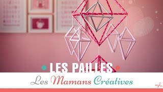 DIY  TUTO DÉCO CHAMBRE BÉBÉ  Réalisez un mobile avec des pailles [upl. by Ojadnama229]