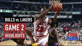 Throwback NBA Finals 1991 Chicago Bulls vs LA Lakers Game 2  The Move Jordan 33 Full Highlights HD [upl. by Llednov945]