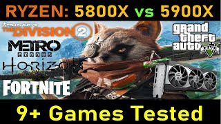 Ryzen 7 5800X vs Ryzen 9 5900X Gameplay Benchmarks AMD RX 6800XT Test in 7 Games [upl. by Lundquist]