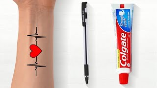 How To Make Tattoo At Home  Tattoo  Tattoo Designs  ABCD [upl. by Avahc]