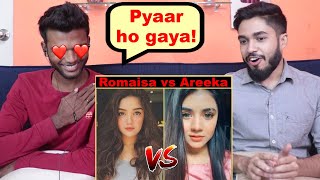 INDIANS react to Romaisa Khan Vs Areeka Haq  Tiktok Battle [upl. by Trab325]