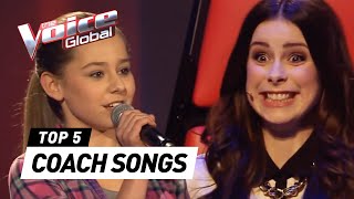 KIDS who auditioned with a COACH SONG in The Voice Kids [upl. by Ludba]