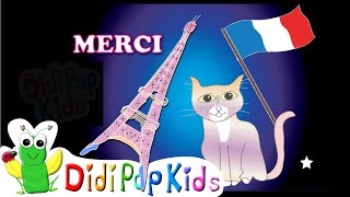 Merci Oui Oui S’il Vous Plaît learn simple French  Cricket Song by DidiPop Kids [upl. by Samul]