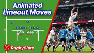 Rugby Lineout Moves  Animated Playbook  RugbySlate [upl. by Ardnoet]