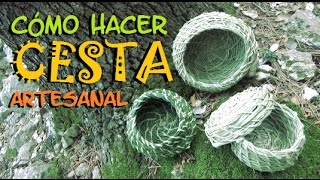 Cómo hacer una CESTA ARTESANAL con Fibras Naturales [upl. by Ettereve]