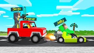 SPEEDRUNNER vs HUNTERS With CARS Minecraft [upl. by Gnoht463]