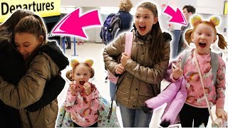 SURPRISE HOLIDAY DESTINATION REVEAL AT THE AIRPORT NEW YORK DAY 1 [upl. by Linnea950]