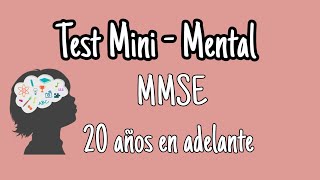 TEST Mini  Mental  Mental State Examination ADULTOS 20 años en adelante [upl. by Belva]