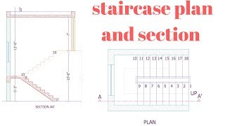 How to Draw Staircase Plan amp Section in AutoCad Hindi [upl. by Nnagem]