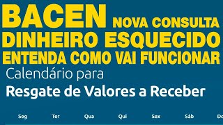 NOVA CONSULTA BACEN DINHEIRO ESQUECIDO COMO VAI FUNCIONAR VALORES A RECEBER [upl. by Bogart]