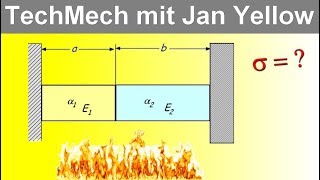 Zug und Druck 01 Wärmespannung berechnen Aufgabe [upl. by Annaor]