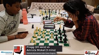 Mate with one second left Praggnanandhaas unbelievable speed against Amruta Mokal [upl. by Strenta]