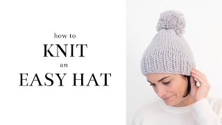 How to Knit a Simple Hat in the Round [upl. by Akenna]