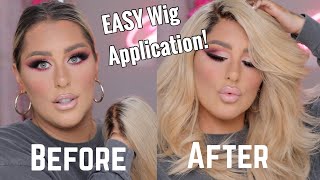 EASY HOW TO APPLY LACE WIGS TUTORIAL CHRISSPY [upl. by Kilbride]