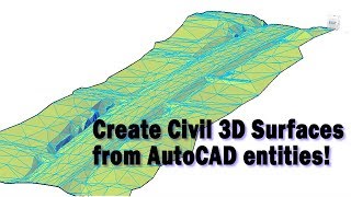 Creating Civil 3D Surfaces from Selected Drawing Objects [upl. by Liew]