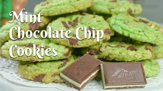 MINT CHOCOLATE CHIP COOKIES Delicious Easy Recipe With Andes Chocolate Mints for St Patricks Day [upl. by Imrots]