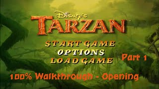 Disneys Tarzan PS1 100 Walkthrough  Part 1  Opening Hard [upl. by Honig]